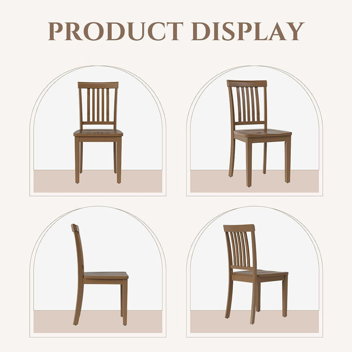Wooden Dining Room Chairs Set of 6, Spindle High Back Windsor Kitchen Side Chair, Farmhouse Dining Chairs for Kitchen, Dining Room, Light Brown