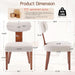 Dining Chairs Set of 4, Mid-Century Modern Upholstered Kitchen Chairs with Curved Backrest and Linen Fabric Seat, Wood Leg Accent Chairs for Dining Room, Living Room, Bedroom, Linen Beige