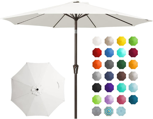 9FT Outdoor Patio Umbrella, Market Umbrella, Creamy-White