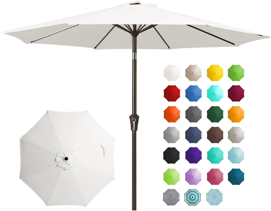 9FT Outdoor Patio Umbrella, Market Umbrella, Creamy-White