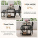 55-Inch Dining Table Set for 4 with Bench, Wine Rack, Black