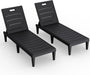 Outdoor Chaise Lounge Chair Set of 2, Waterproof PP Lounge Chairs