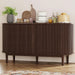 55" Sideboard Buffet Cabinet,Tambour Sliding Doors & Drawer