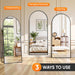 Full Length Mirror, 71"X32" Floor Standing Mirror Freestanding, Full Body Mirrors with Stand for Bedroom, Hanging Mounted for Living Room Cloakroom, Black, Arched Style