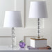 Lighting Collection – Nola Set of 2 Modern Glam Stacked Crystal Ball 16-Inch Table Lamps, LED Bulbs Included, Bedroom Living Room Home Office (LIT4123C-SET2)
