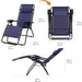 Zero Gravity Lounge Chair with Pillow, Foldable Outdoor Reclining Chair for Patio and Beach, Weather-Resistant Textilene, 300 Lb Capacity, 26", Navy Blue
