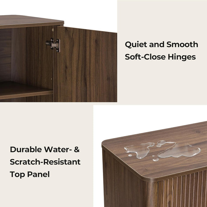 62" Sideboard Buffet Cabinet with Storage, Living Room Accent Cabinet with Drawers, Doors and Adjustable Shelves, for Bar, Kitchen, Walnut