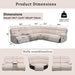 Power Reclining Sectional Sofa with LED, Sectional Couch Recliner Sofa Set, Living Room Furniture Set with USB Charging for Living Room with 2 Recliner Seats(Living Room Set, Beige Grey)