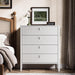 White 4 Drawer Dresser, Modern Chest of Drawers for Bedroom, Wood Fluted Dresser Organizer with Deep Drawers for Clothes, Nightstand for Bedroom, Hallway, Living Room, Entryway