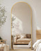 Arched Full Length Mirror, 56"X15" Gold Metal Frame Floor Mirror for Bedroom Living Room, Freestanding/Wall Mount/Leaning