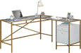 Harper Heights L-Desk, White Finish