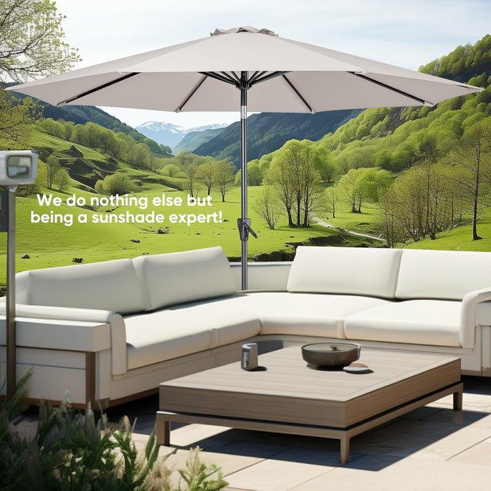 Patio Market Outdoor Table Umbrella with Push Button Tilt and Crank,Large Sun Umbrella with Sturdy Pole&Fade Resistant Canopy,Easy to Set