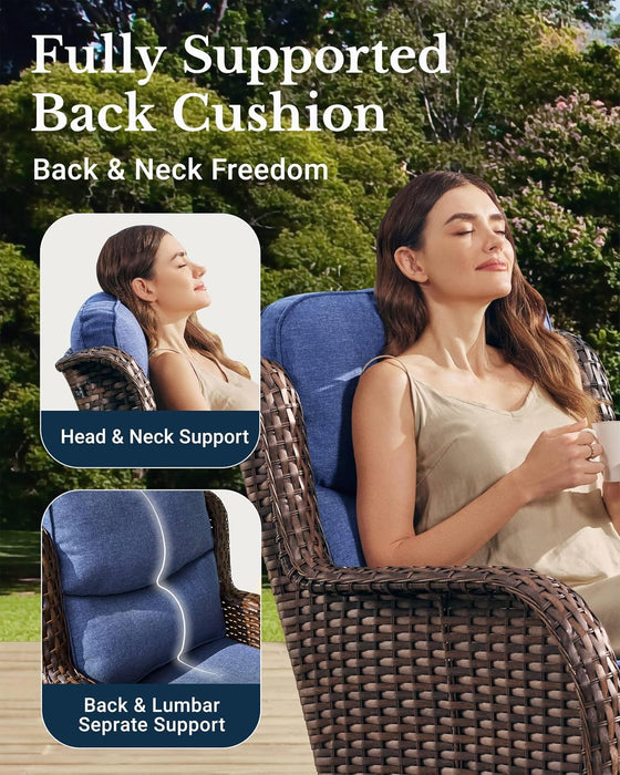 Luxury Outdoor Patio Furniture Set with 6-Inch Thick Cushions