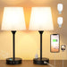 Black Nightstand Lamps Multifunction USB C Dimmable
