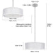 20" 3-Light Classic Semi Flush Mount Ceiling Light with Drum Shade Adjustable Height for Dining Room Bedroom E26 Base