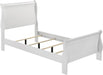 Home Furnishings Louis Philippe Traditional Wood Twin Size Sleigh Bed Frame 47-Inch Headboard White 202441T