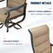 Patio Swivel Chairs Set of 4,Padded High Back Outdoor Chairs,Brown