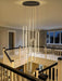 Six Ring LED Dimmable Black Chandelier CeilingLight