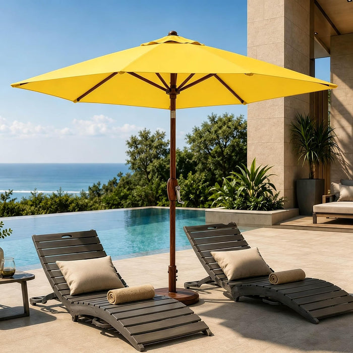 7.5Ft Patio Umbrella, Outdoor Table Market Umbrella with Smooth Crank Lift, 6 Windproof Fiberglass Ribs, UPF50+ UV Protection for Deck, Pool, Garden and Backyard
