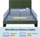 Queen Size Platform Bed Frame with Fabric Upholstered Headboard and Wooden Slats Support, Fully Upholstered Mattress Foundation/No Box Spring Needed/Easy Assembly, Green