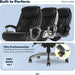 Lautner Executive Home Office Desk Chair, Ergonomic High-Back with Adjustable Lumbar & Body Pillows, Smartlayers and Comfortcoils Technology, Mesh and Bonded Leather, Black/ Gray