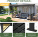 12X6Ft Hardtop Gazebo, All-Weather Outdoor BBQ Canopy with Sloping Steel Roof, Grill Gazebo with 2 Side Shelves & Hooks, Permanent Metal Gazebo for Patio, Backyard, Deck