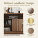 Black Walnut 32InchWide Storage SlidingDoor File Cabinet
