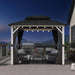 8' X 10' Outdoor Gazebo Galvanized Steel Double Roof White Aluminum Frame Hardtop Heavy Duty Gazebo with Curtain and Netting for Patio Garden and Backyard, Grey