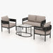 5-Piece Outdoor Furniture Set with Thick Cushions and Coffee Table, Wicker Sofa Conversation Set for Backyard, Beige