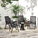 Set of 4 Patio Folding Chairs Armrests Black