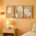 3D Neutral Earth Tone Impasto Ginkgo Leaf Textured Framed Canvas Wall Art Set, Pastel Minimalist Relief Wall Decor, Modern Art Prints for Living Room Hallway Bedroom Home Decor 24"X36"X3