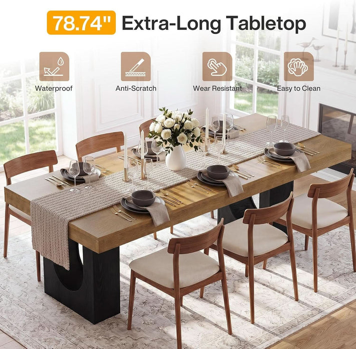 78.7" Rectangular Dining Table for 6-8 People