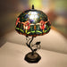 Tiffany Style Red Tulip Stained Glass Table Lamp 19 Inch