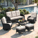 Patio Furniture Set 2 High-Back Swivel Chairs Conversation Set