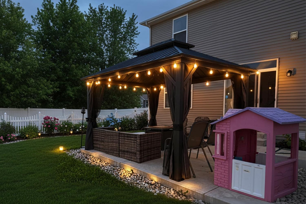 10x12 Durable Gazebo With UV Weatherproof Aluminum