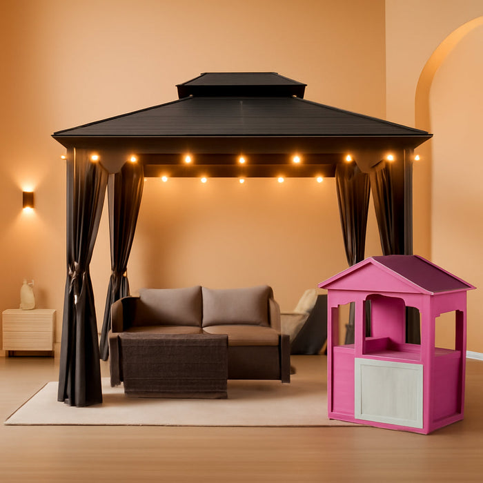 10x12 Durable Gazebo With UV Weatherproof Aluminum
