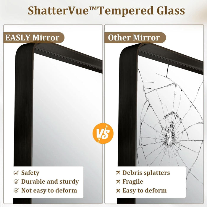 ThirtyByThirtyInches Black Vanity Mirror Aluminum Frame
