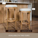Eva 31 Inch Tall Bar Height Rotating Backless Barstool in Weathered Oak Finish with Sand Color Fabric Upholstered Seat