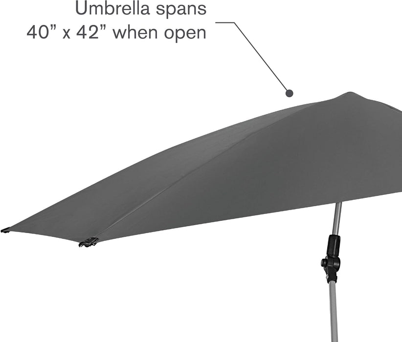 Versa-Brella UPF 50+ Personal Sun Shade - Portable Umbrella for Sports & Outdoors - Secure Clamp, 360-Degree Swivel Adjustable Position for Maximum Sun Protection - Compact with Carry Case