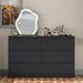 Modern 6 Large Storage Drawers Dresser for Clothes Organizer, Black Modern Chest of Drawers for Closet, 42.5" Long Drawer Organizer Cabinet for Bedroom, Living Room, Entryway, Hallway