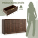 55" W Fluted 6-Drawer Dresser for Bedroom, Walnut