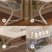 71-Inch Extra Long Desk with Storage Shelf, Gold