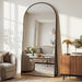 71"×32" Oversized Arched Full‑Length Mirror, Black Floor Mirror