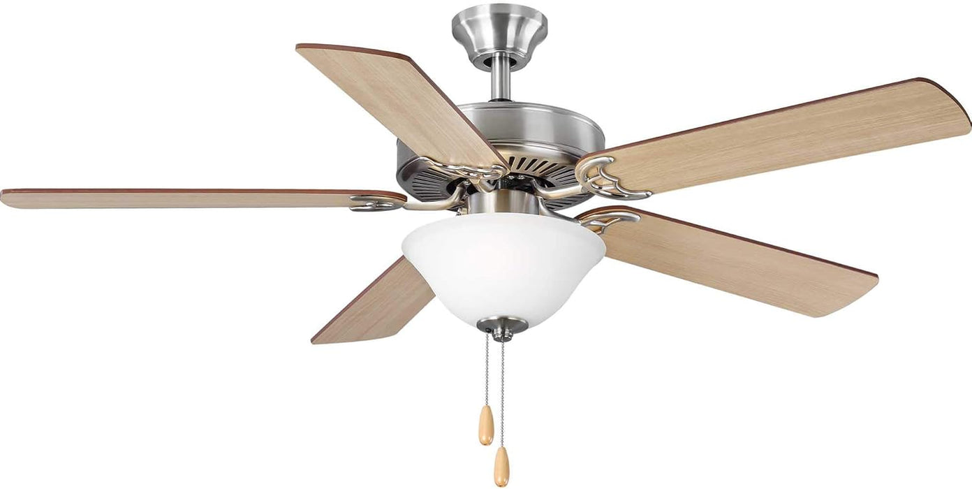 Airpro Collection 52'' Five-Blade Ceiling Fan with White Etched Light Kit