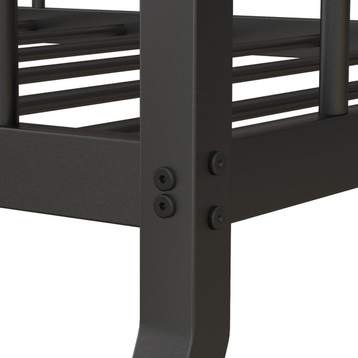 Twin over Full Bunk Bed Frame with Trundle for Guest Room