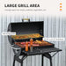 30" Portable Barrel Charcoal BBQ Grill, Steel Outdoor Barbecue Smoker with 370 Square Inches Cooking Space, Storage Shelf, Wheels for Garden Camping Picnic, Black