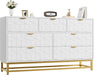 White 7 Drawers Dresser for Bedroom,54" Large Chest of Drawers