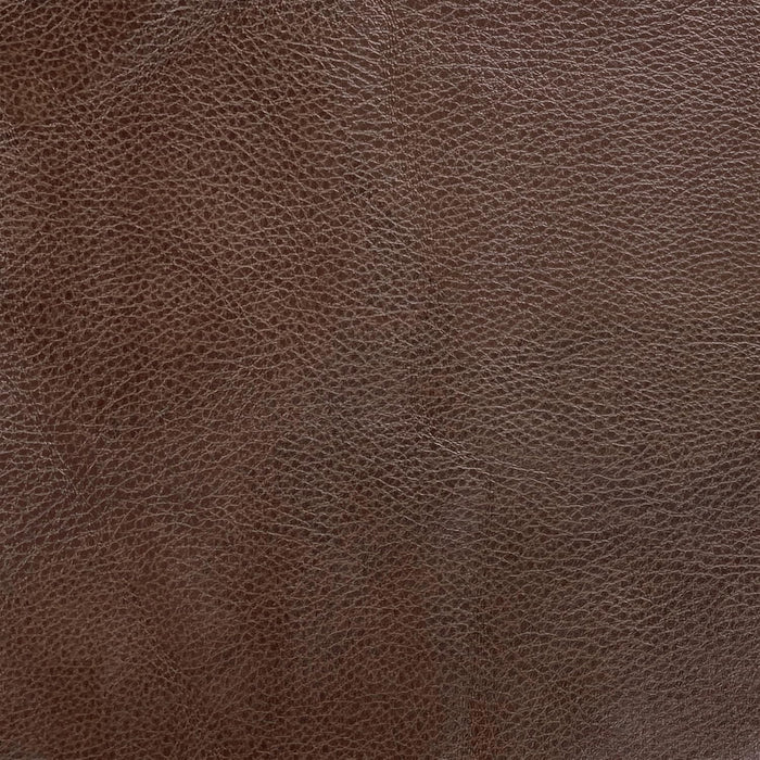 Modern Fabric Storage Ottoman with Wood Top - Faux Brown Leather