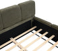Queen Size Boucle Platform Bed with Thick Headboard and Footboard, Block Style Upholstery Grounded Bed Frame, Green