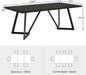 70.86-Inch Large Executive Desk, Modern Computer Office Desk Workstation with Metal Frame, Rectangular Laptop Desk Study Writing Table for Home Office (Black)